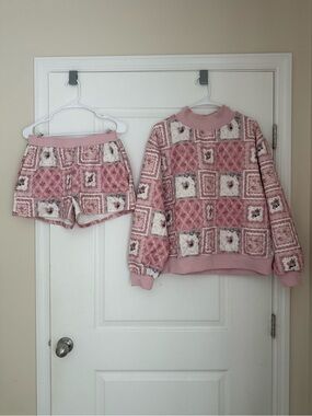 Rareraw Pink Floral Patchwork Set